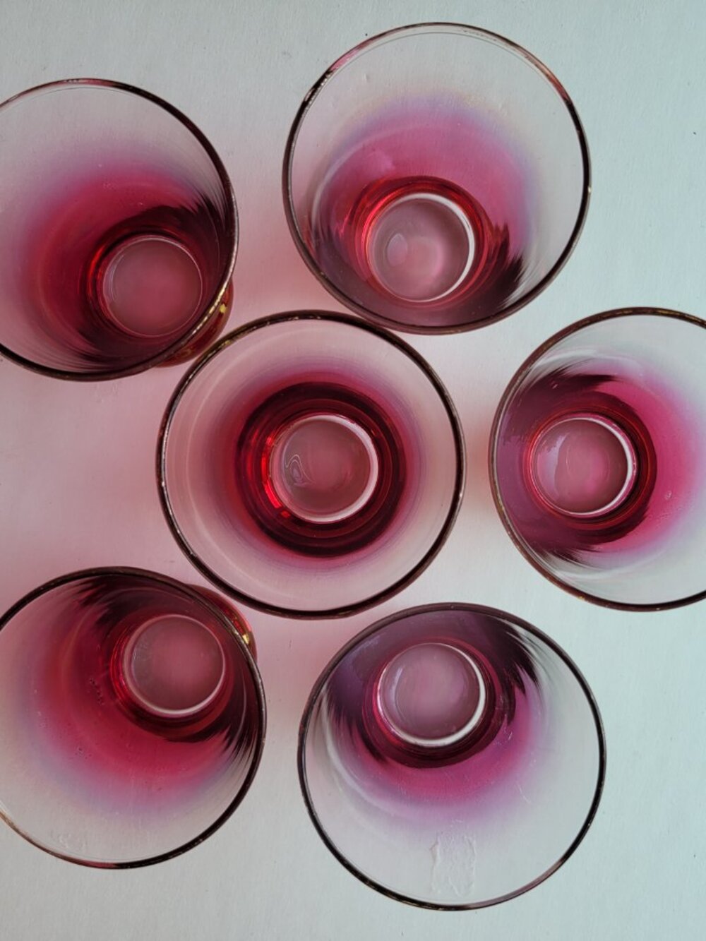 8 pc 1960s Blendo West Virginia Drinkware Set Pitcher Stirrer Glasses Cranberry - Picture 11 of 11